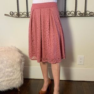 Pink lace skirt